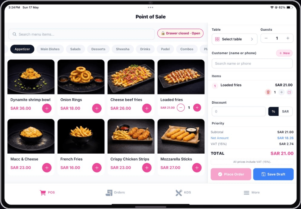Cul-AI POS on tablet